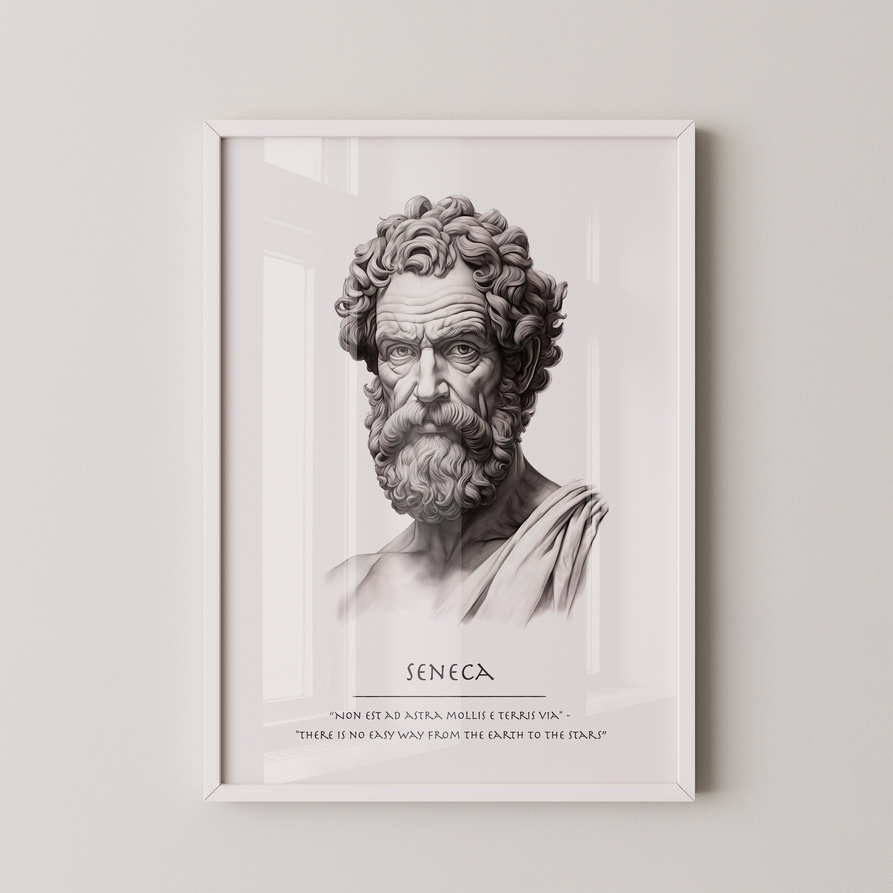 Seneca Büste Zitat Latein Englisch