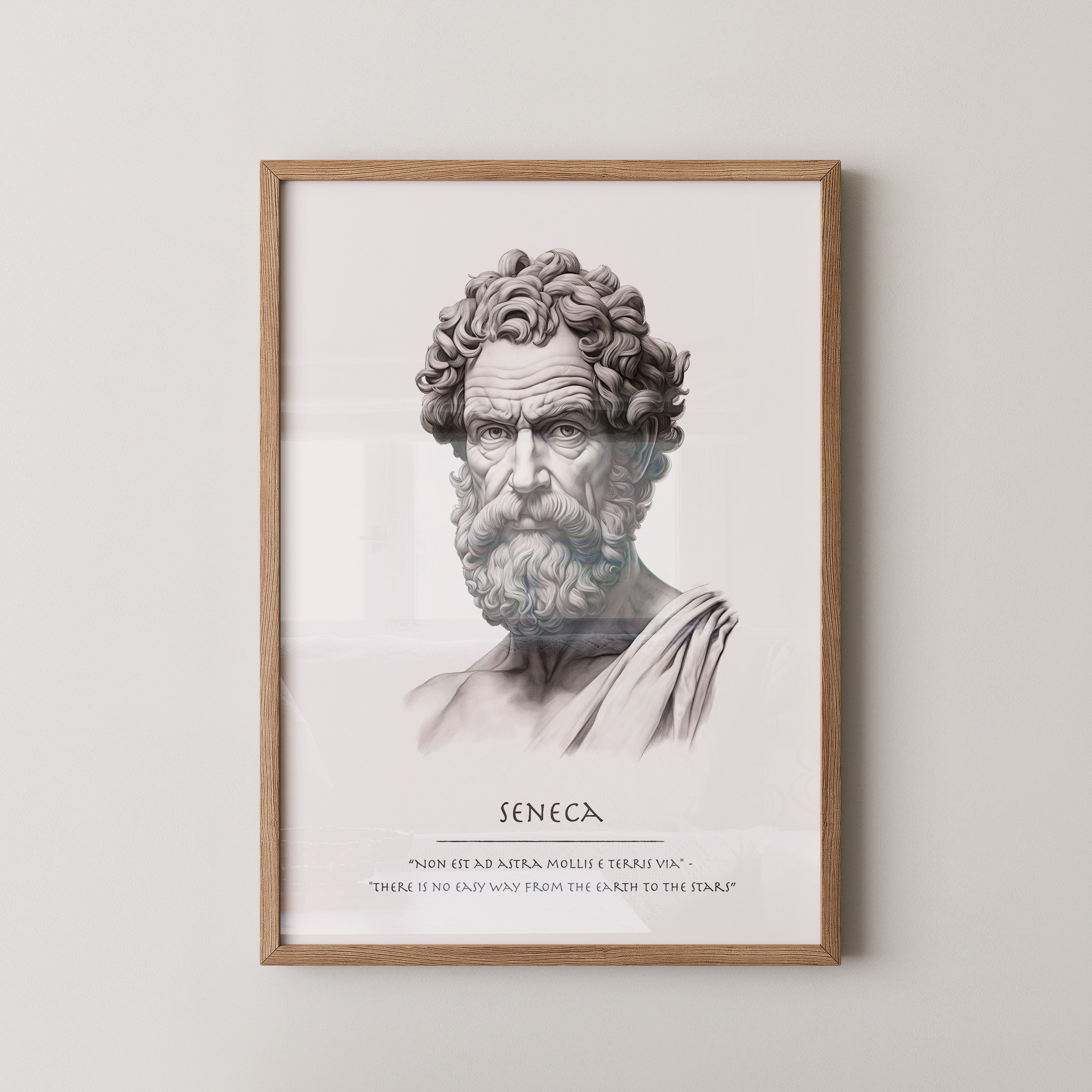 Seneca Büste Zitat Latein Englisch