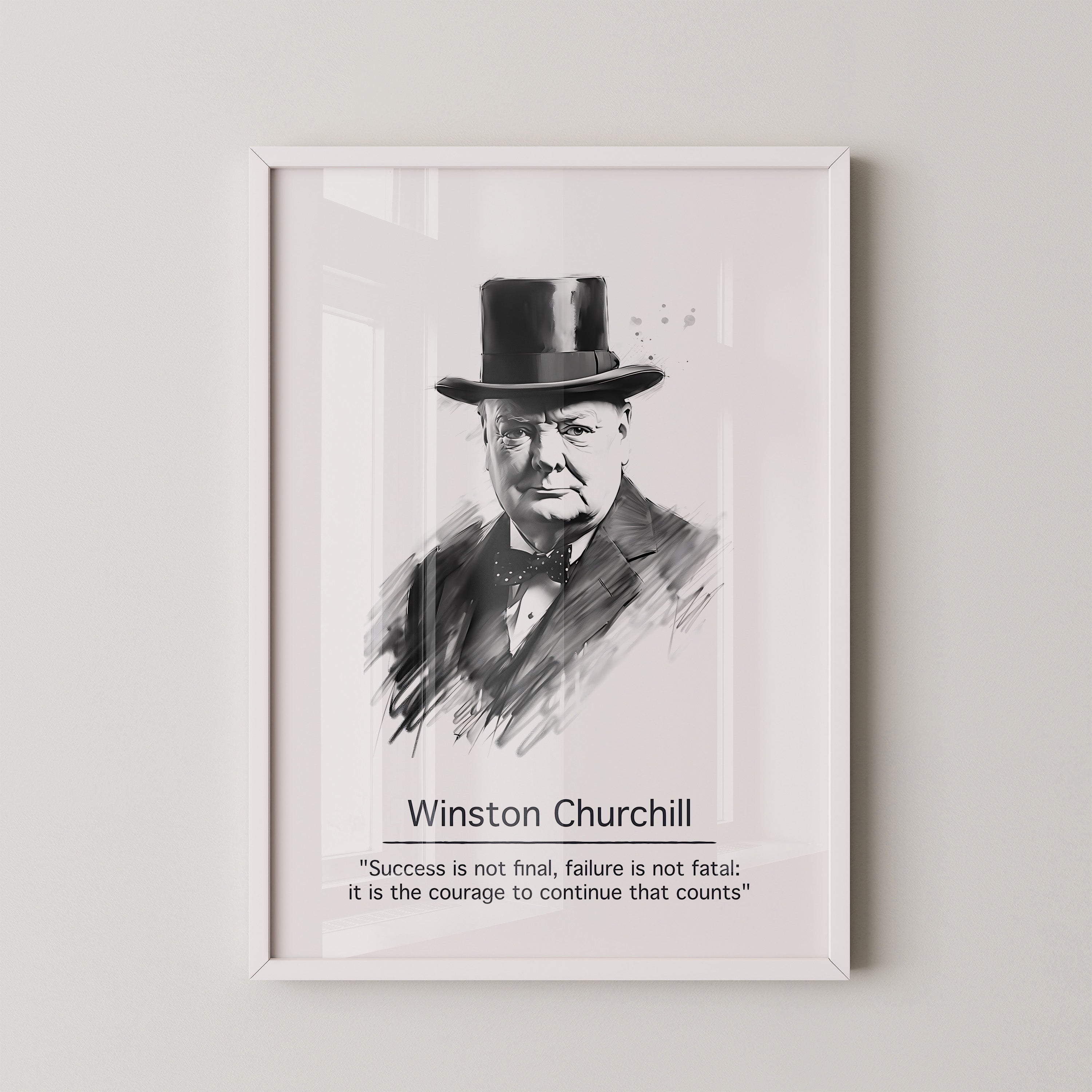 Winston Churchill Porträt Zitat