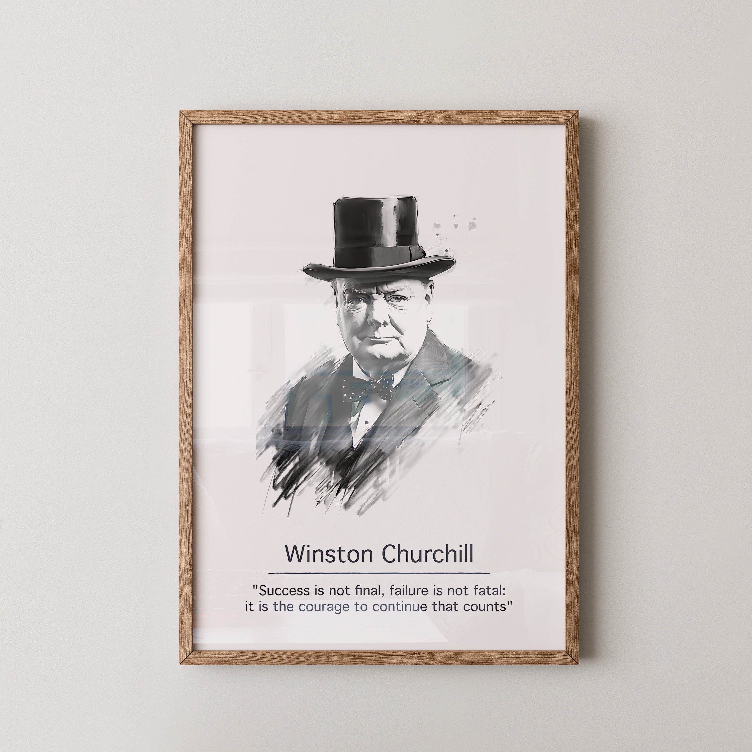 Winston Churchill Porträt Zitat