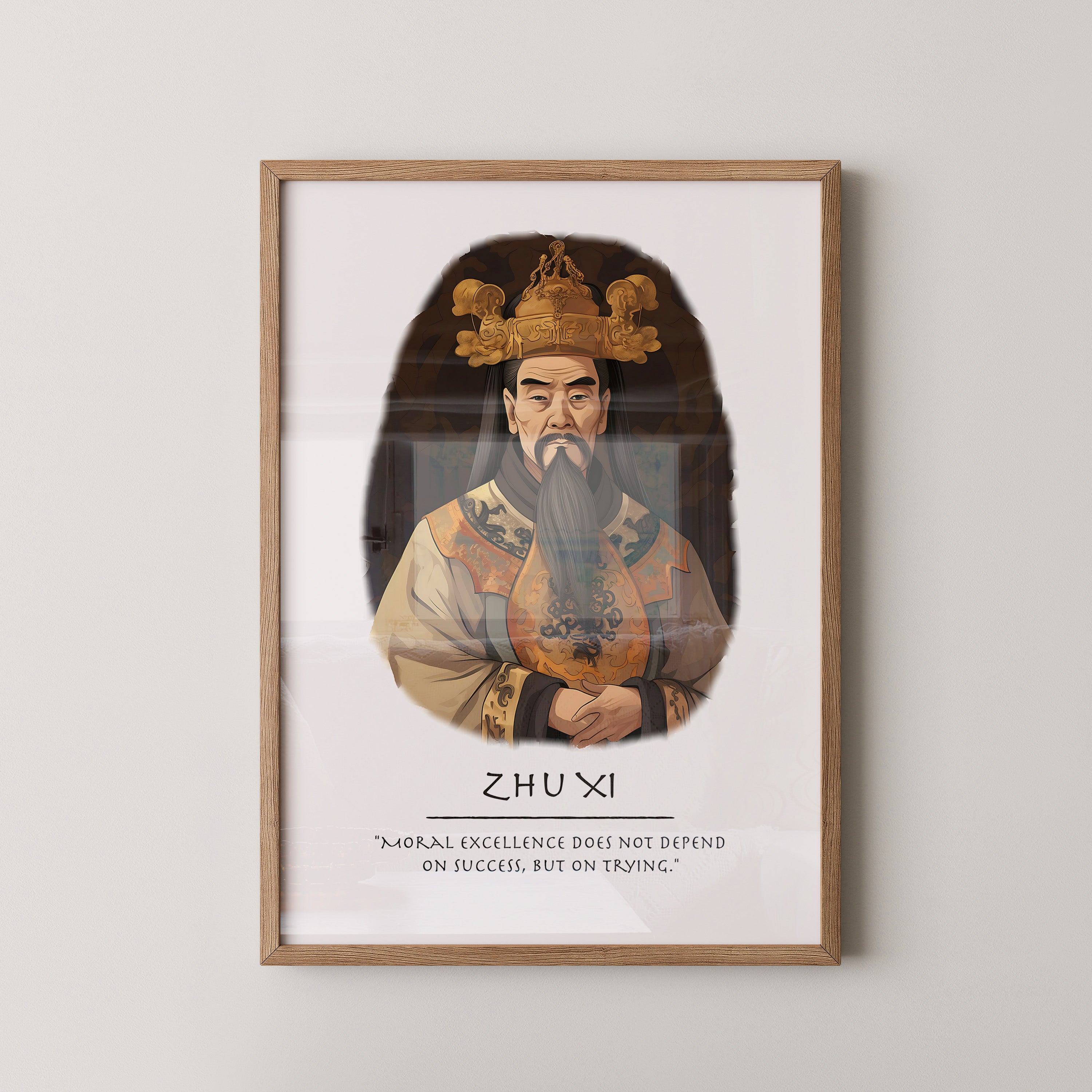 Zhu Xi Porträt Kaiserlich Gold