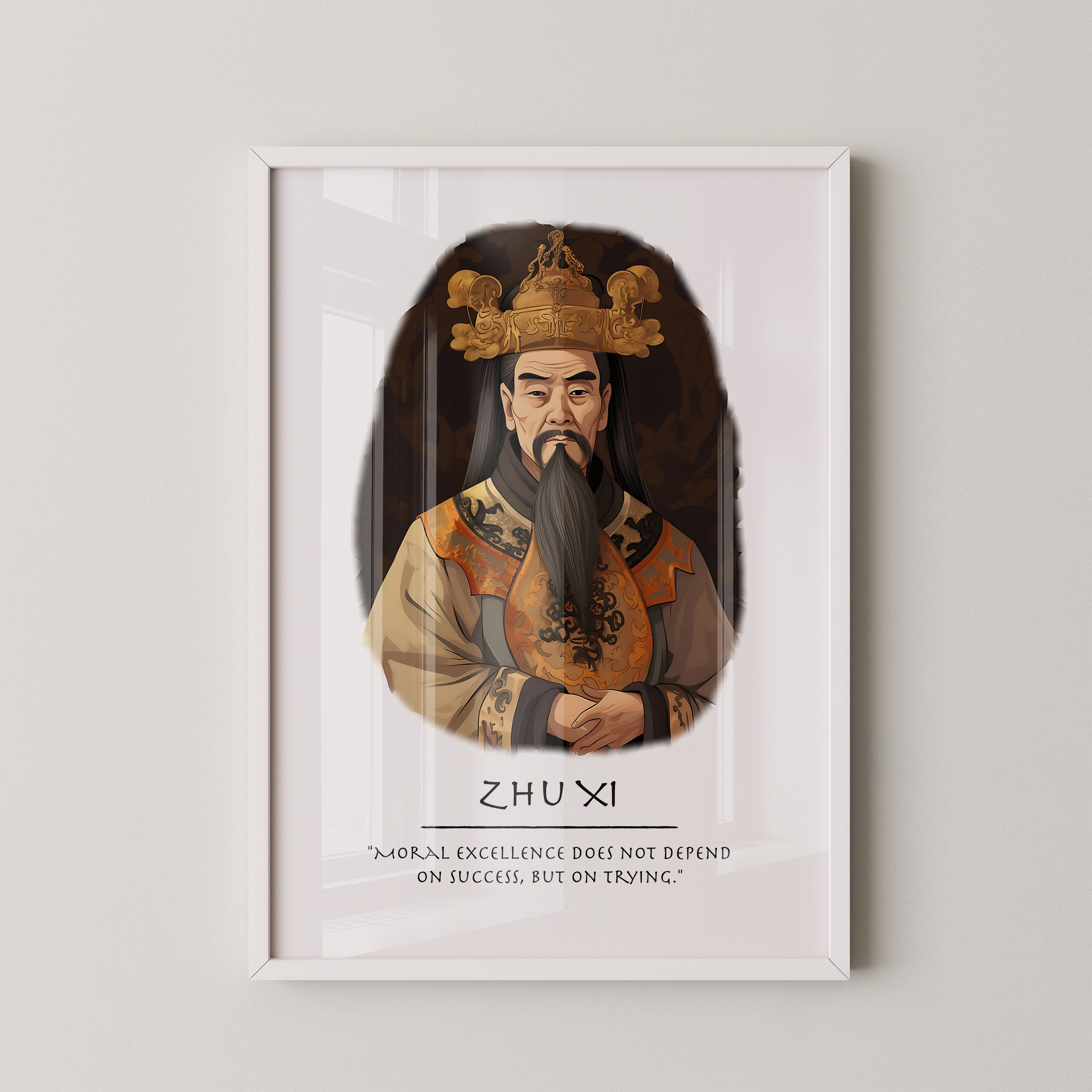 Zhu Xi Porträt Kaiserlich Gold