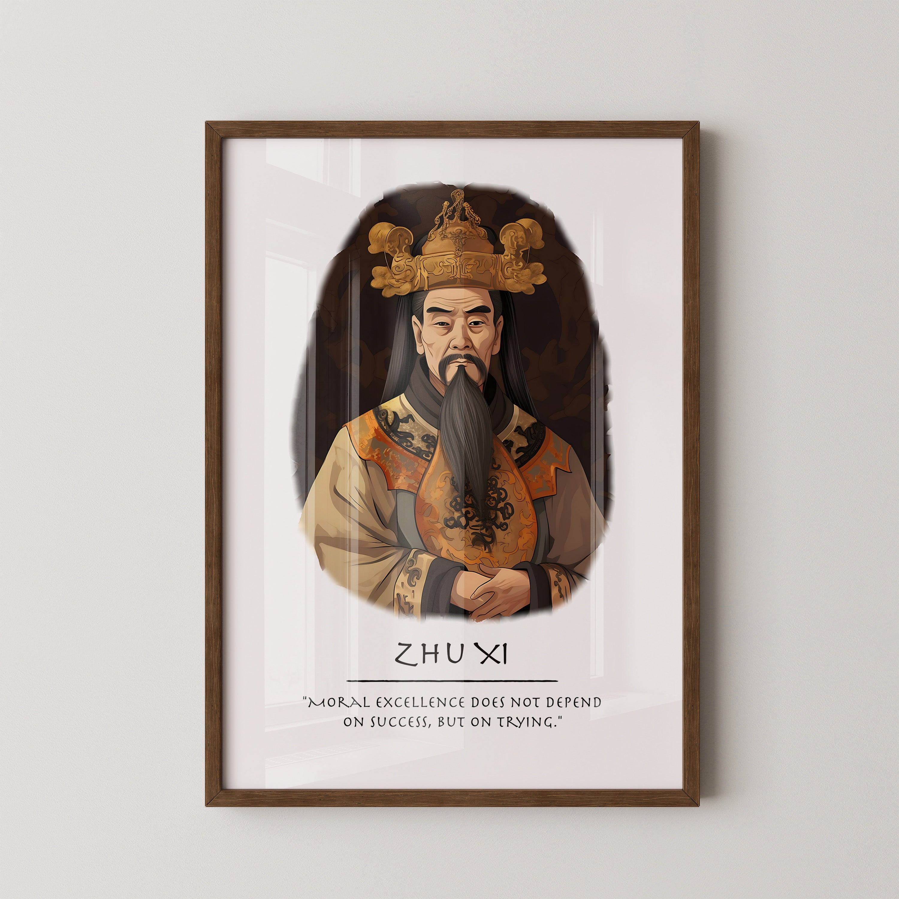 Zhu Xi Porträt Kaiserlich Gold