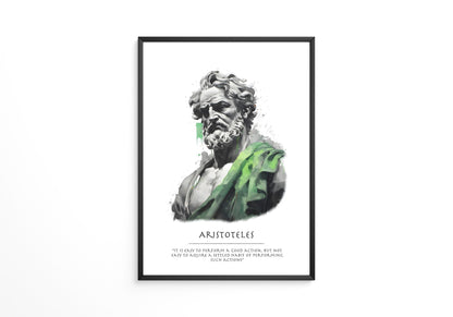 Philosoph Statue Grüne Akzente
