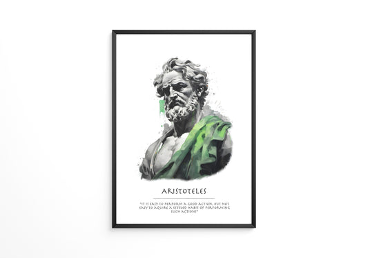 Philosoph Statue Grüne Akzente