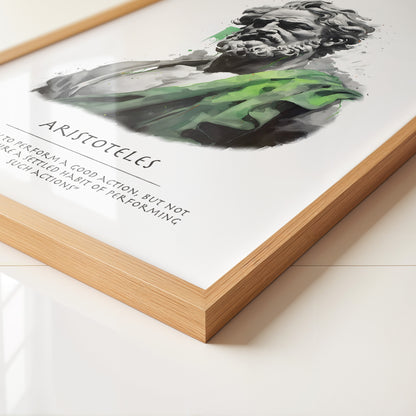 Philosoph Statue Grüne Akzente