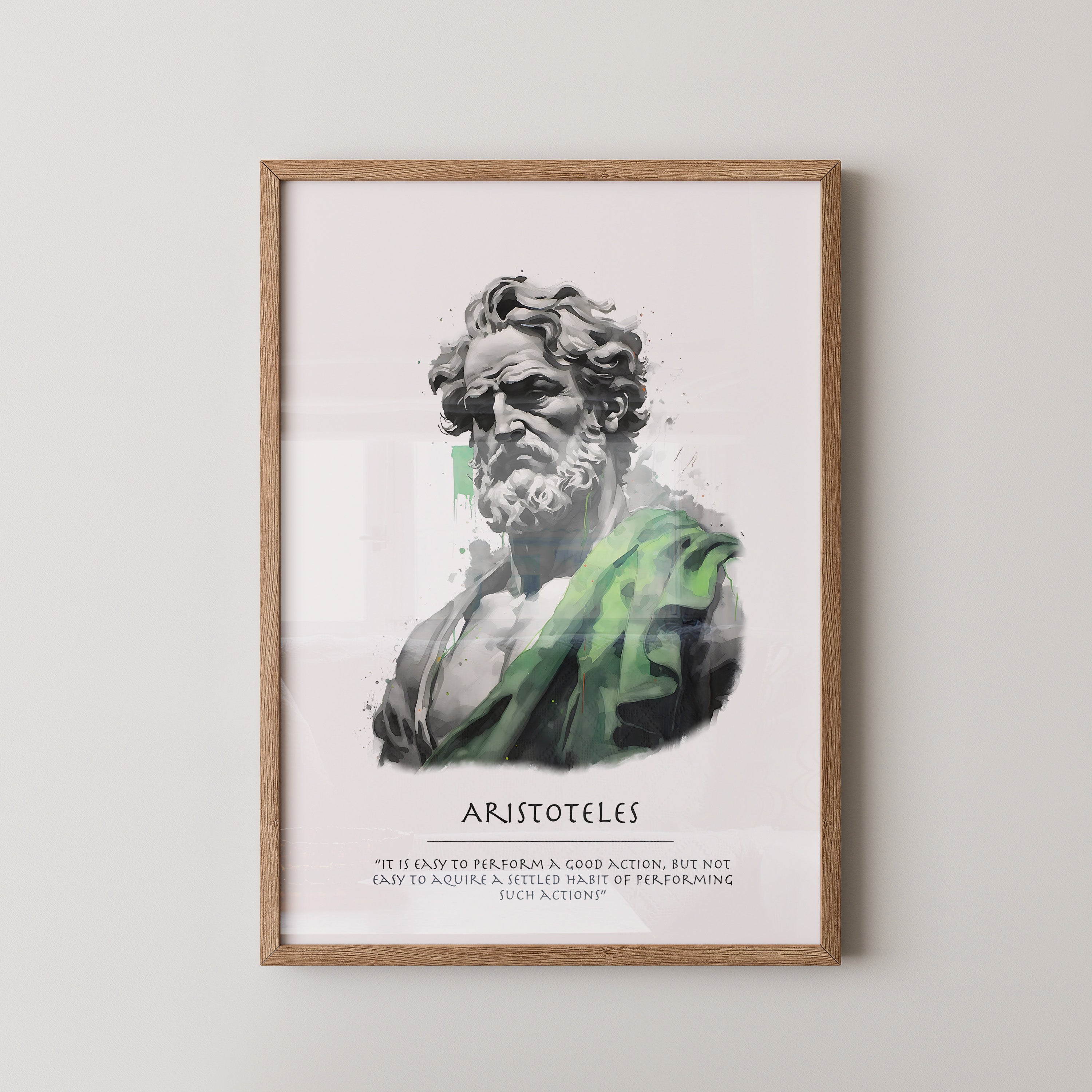 Aristoteles Büste Grün Akzent