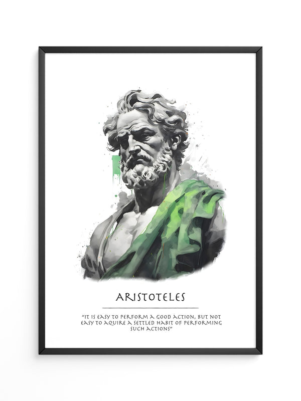 Philosoph Statue Grüne Akzente
