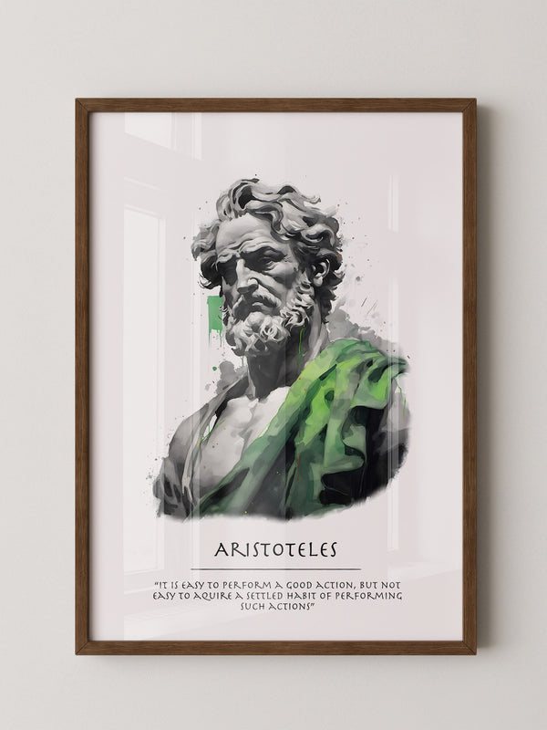 Philosoph Statue Grüne Akzente