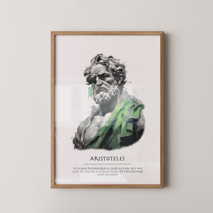 Philosoph Statue Grüne Akzente