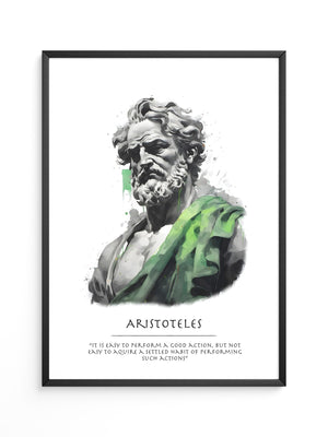 Philosoph Statue Grüne Akzente