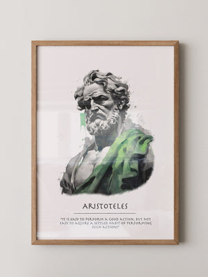 Philosoph Statue Grüne Akzente