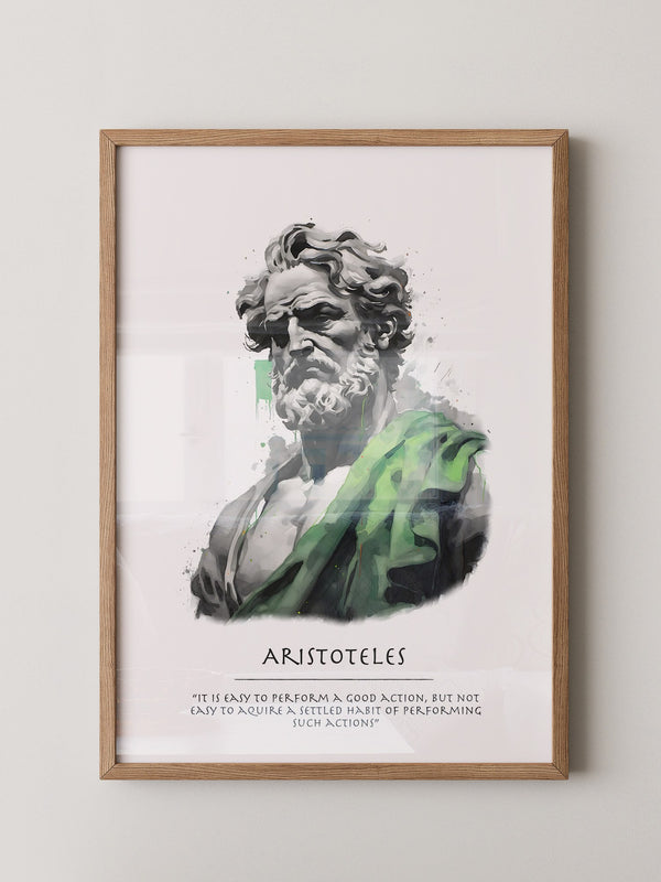 Philosoph Statue Grüne Akzente