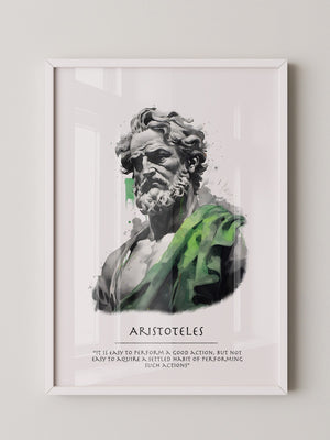 Philosoph Statue Grüne Akzente