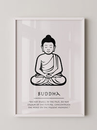 Buddha Meditierend Schwarz-Weiß