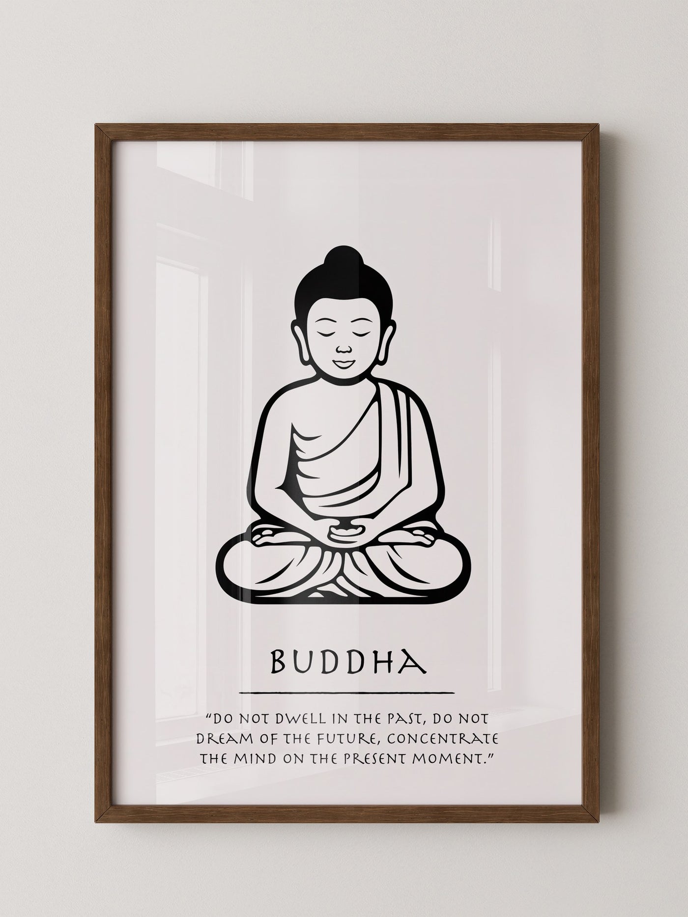Buddha Meditierend Schwarz-Weiß