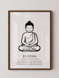 Buddha Meditierend Schwarz-Weiß