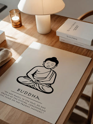 Buddha Meditierend Schwarz-Weiß