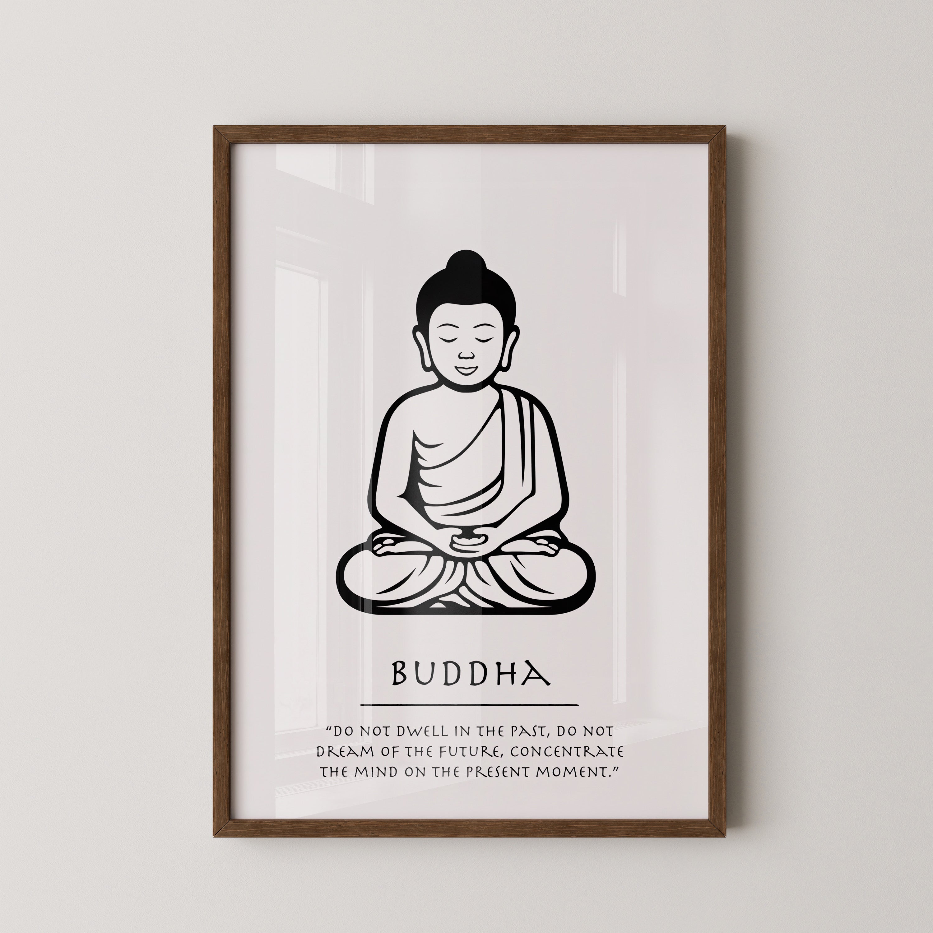 Buddha Meditierend Schwarz-Weiß