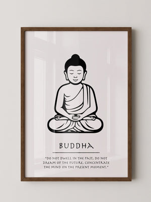 Buddha Meditierend Schwarz-Weiß