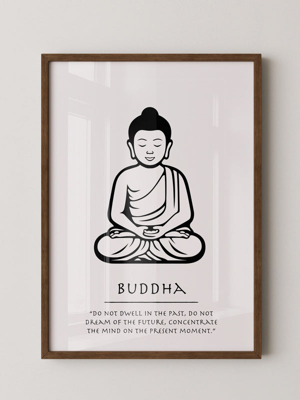 Buddha Meditierend Schwarz-Weiß