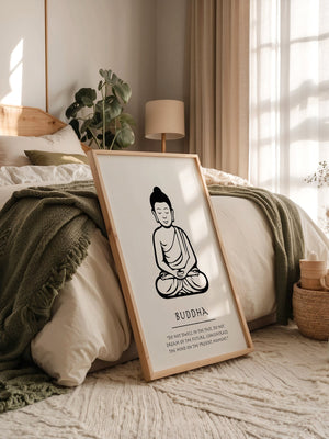 Buddha Meditierend Schwarz-Weiß