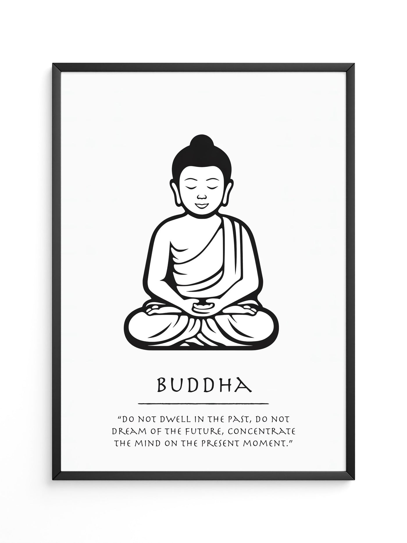 Buddha Meditierend Schwarz-Weiß