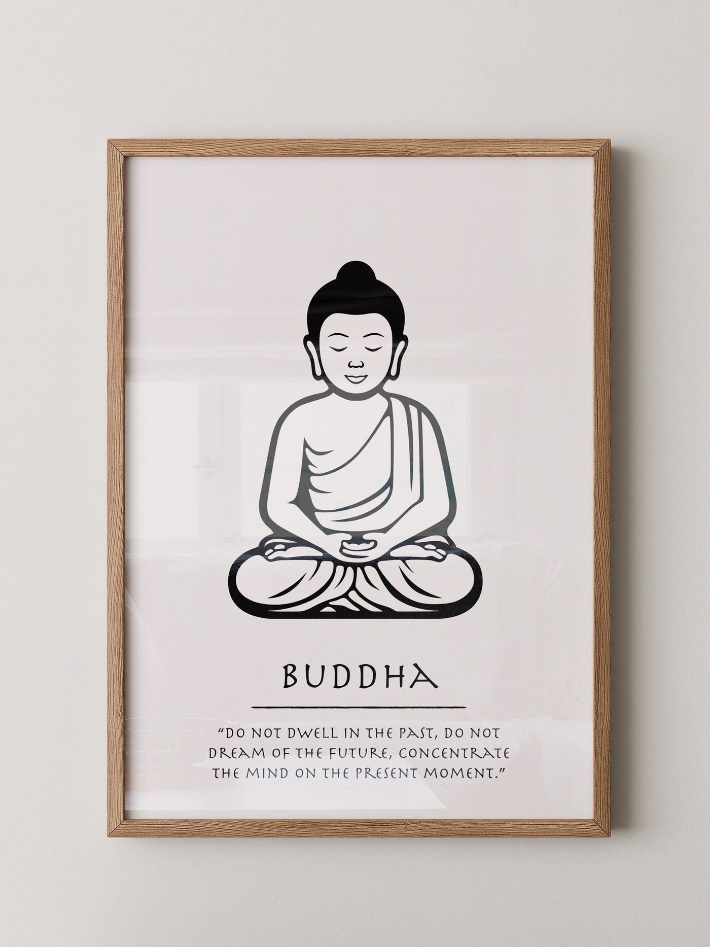Buddha Meditierend Schwarz-Weiß