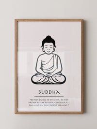 Buddha Meditierend Schwarz-Weiß