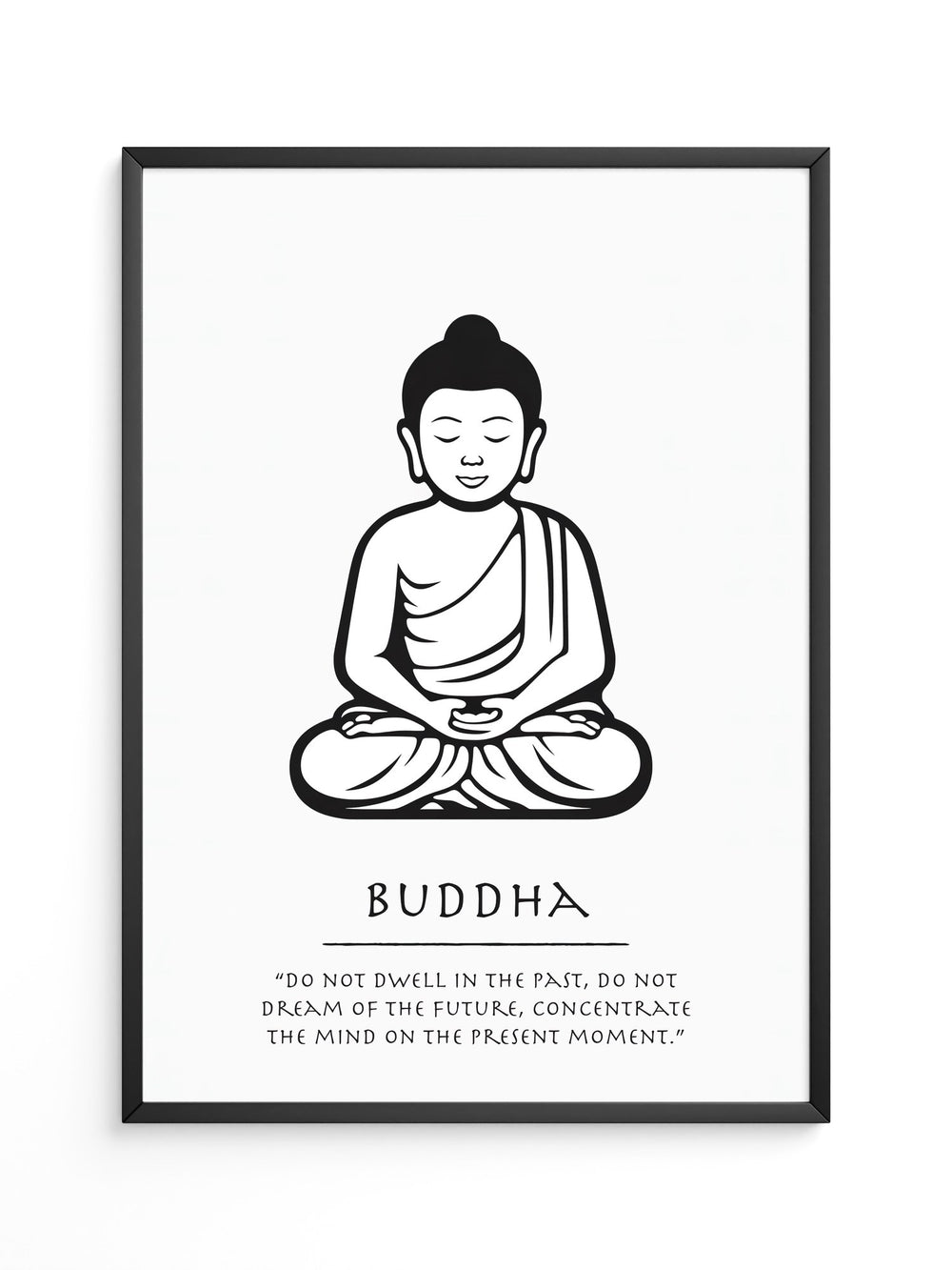 Buddha Meditierend Schwarz-Weiß