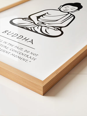 Buddha Meditierend Schwarz-Weiß