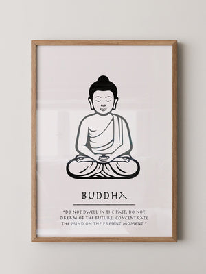 Buddha Meditierend Schwarz-Weiß
