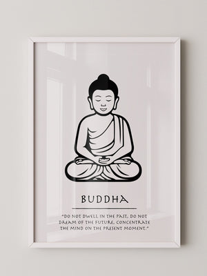 Buddha Meditierend Schwarz-Weiß