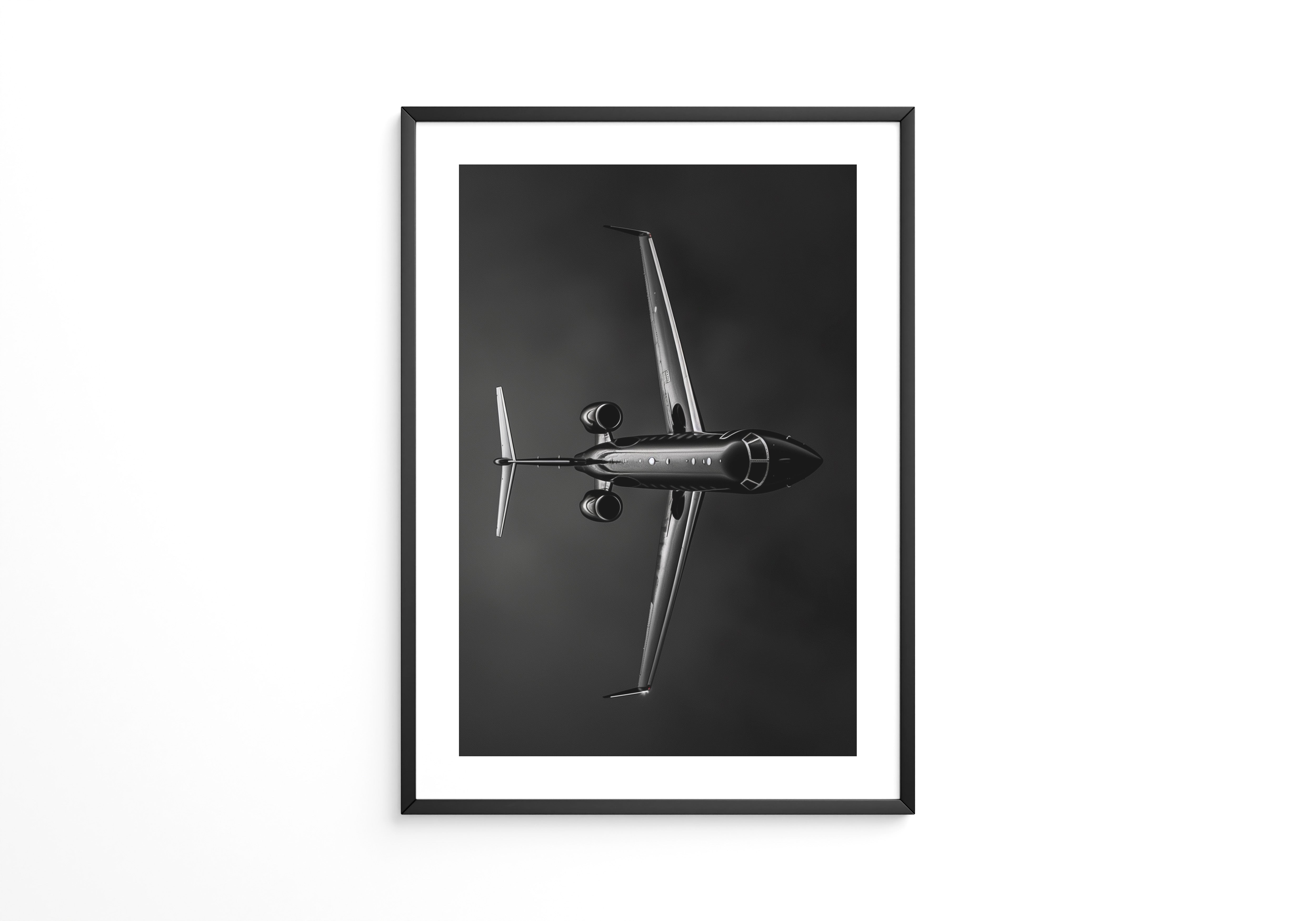 Flugzeug Schwarz Draufsicht