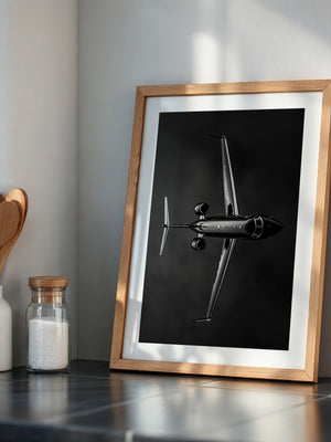 Flugzeug Schwarz Draufsicht