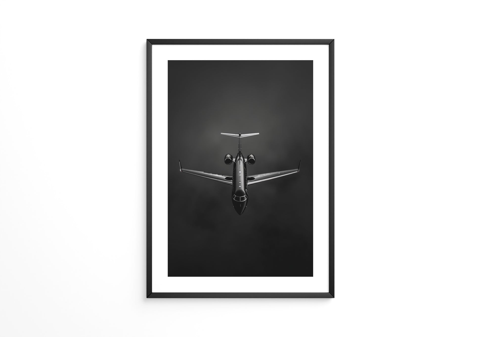 Flugzeug Draufsicht Schwarz-Weiß