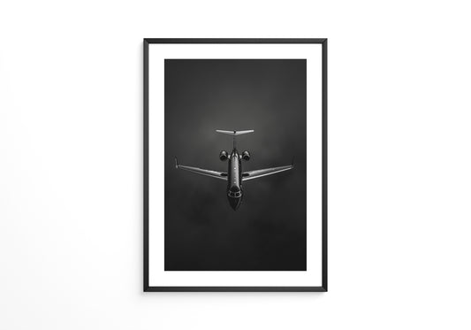 Flugzeug Draufsicht Schwarz-Weiß