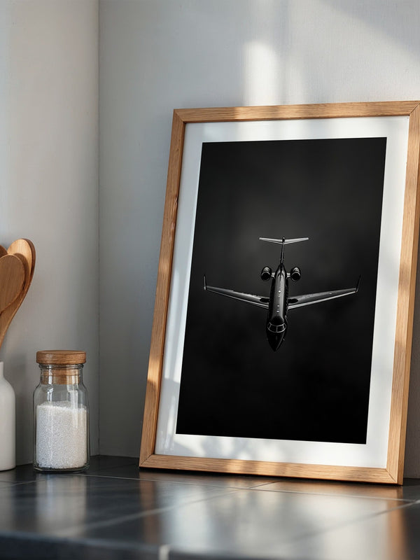 Flugzeug Draufsicht Schwarz-Weiß