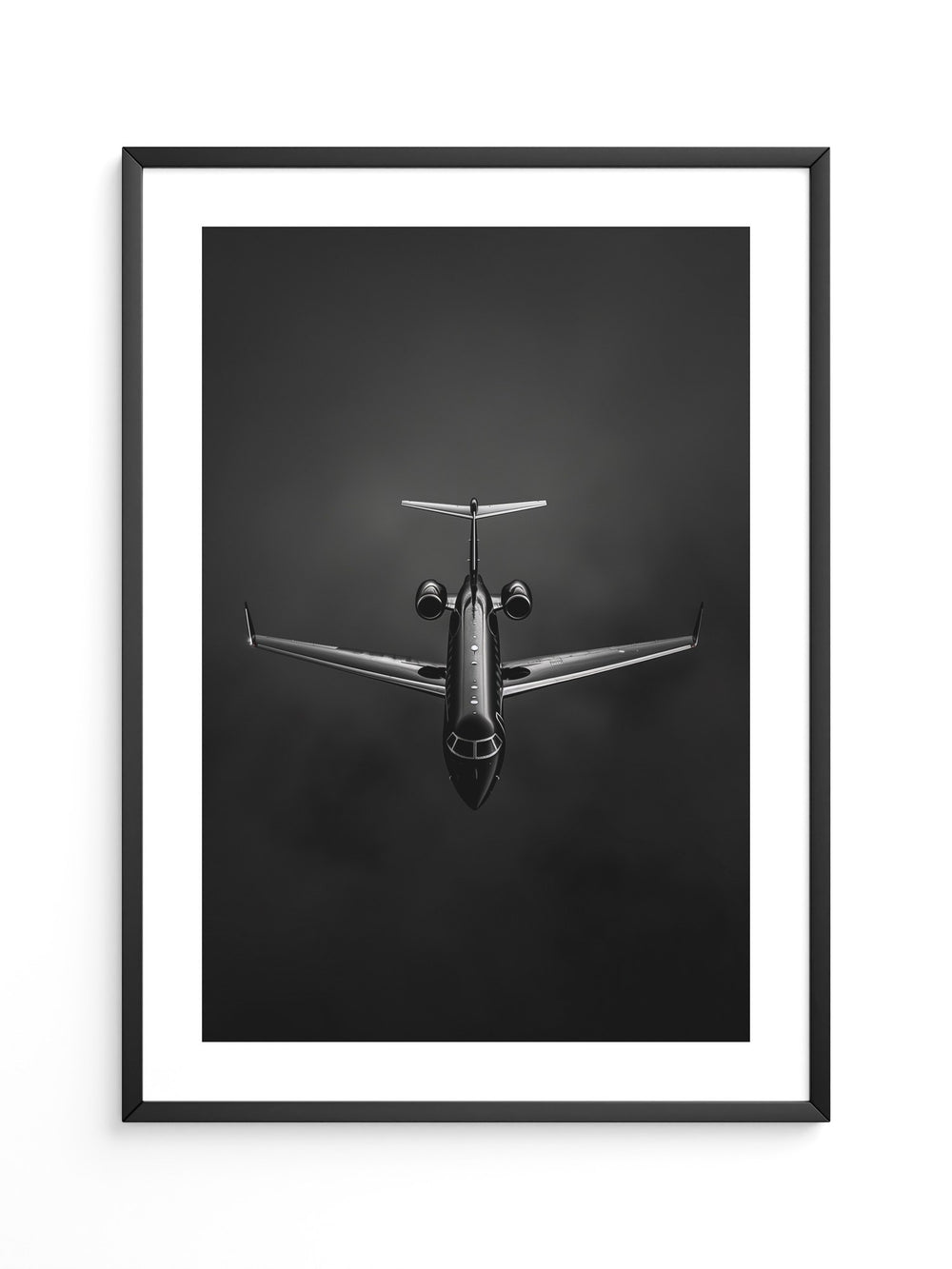 Flugzeug Draufsicht Schwarz-Weiß
