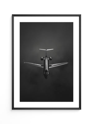 Flugzeug Draufsicht Schwarz-Weiß