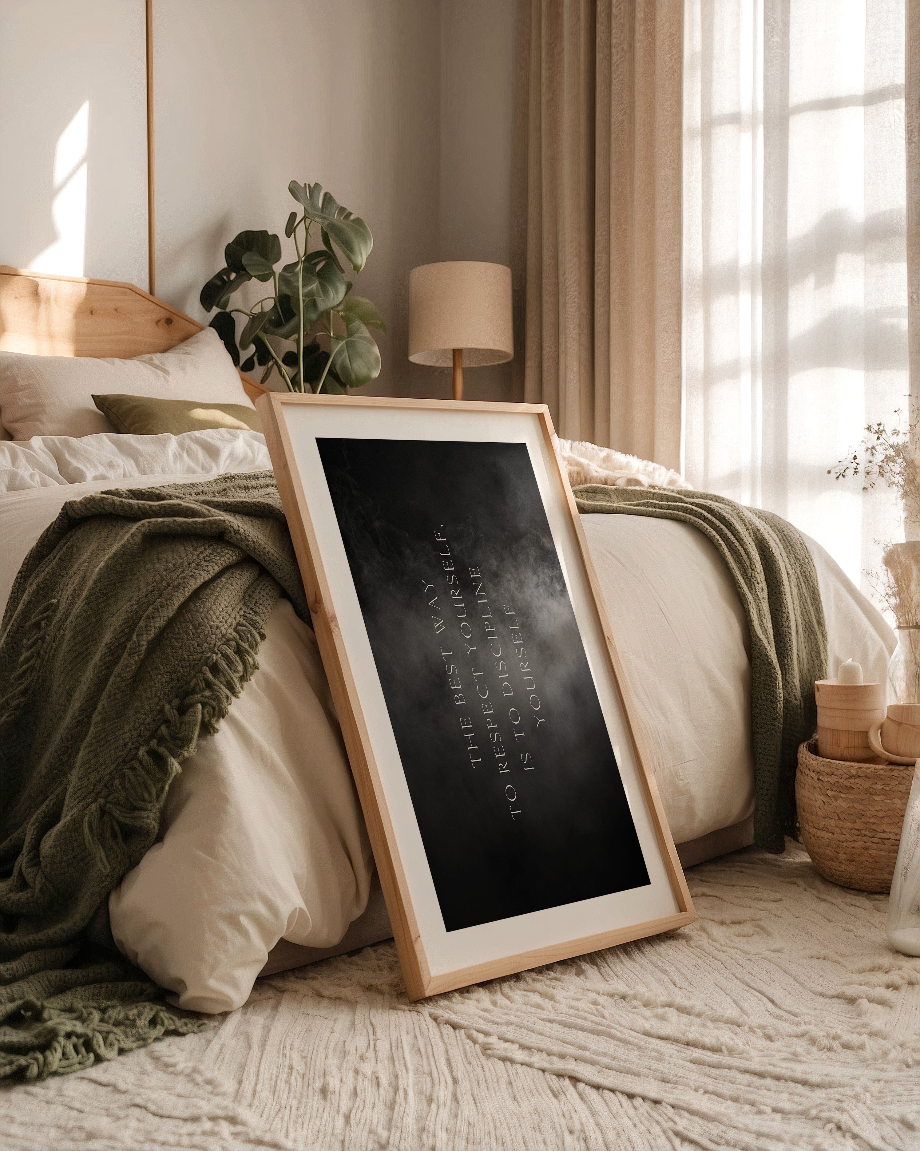 Motivation Spruch Nebeloptik Schwarz