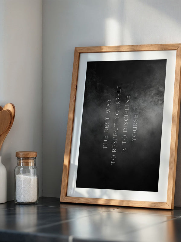 Motivation Spruch Nebeloptik Schwarz