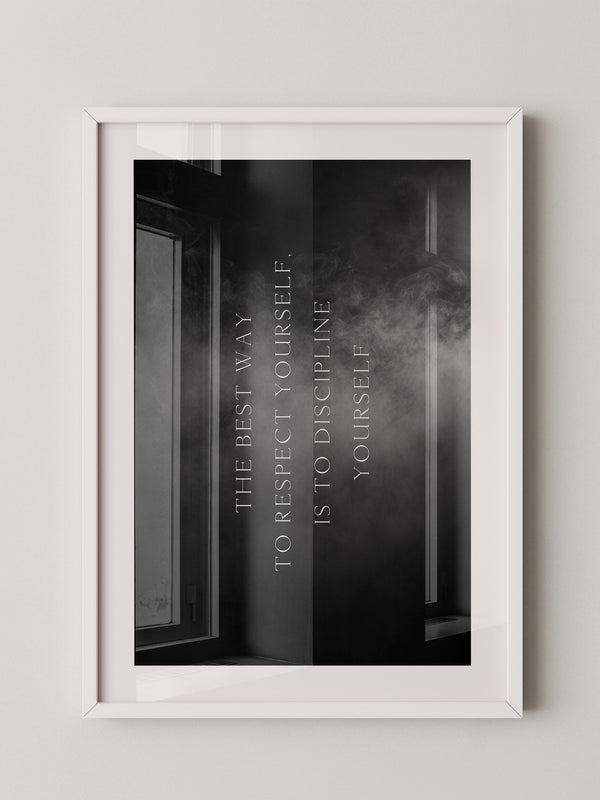 Motivation Spruch Nebeloptik Schwarz