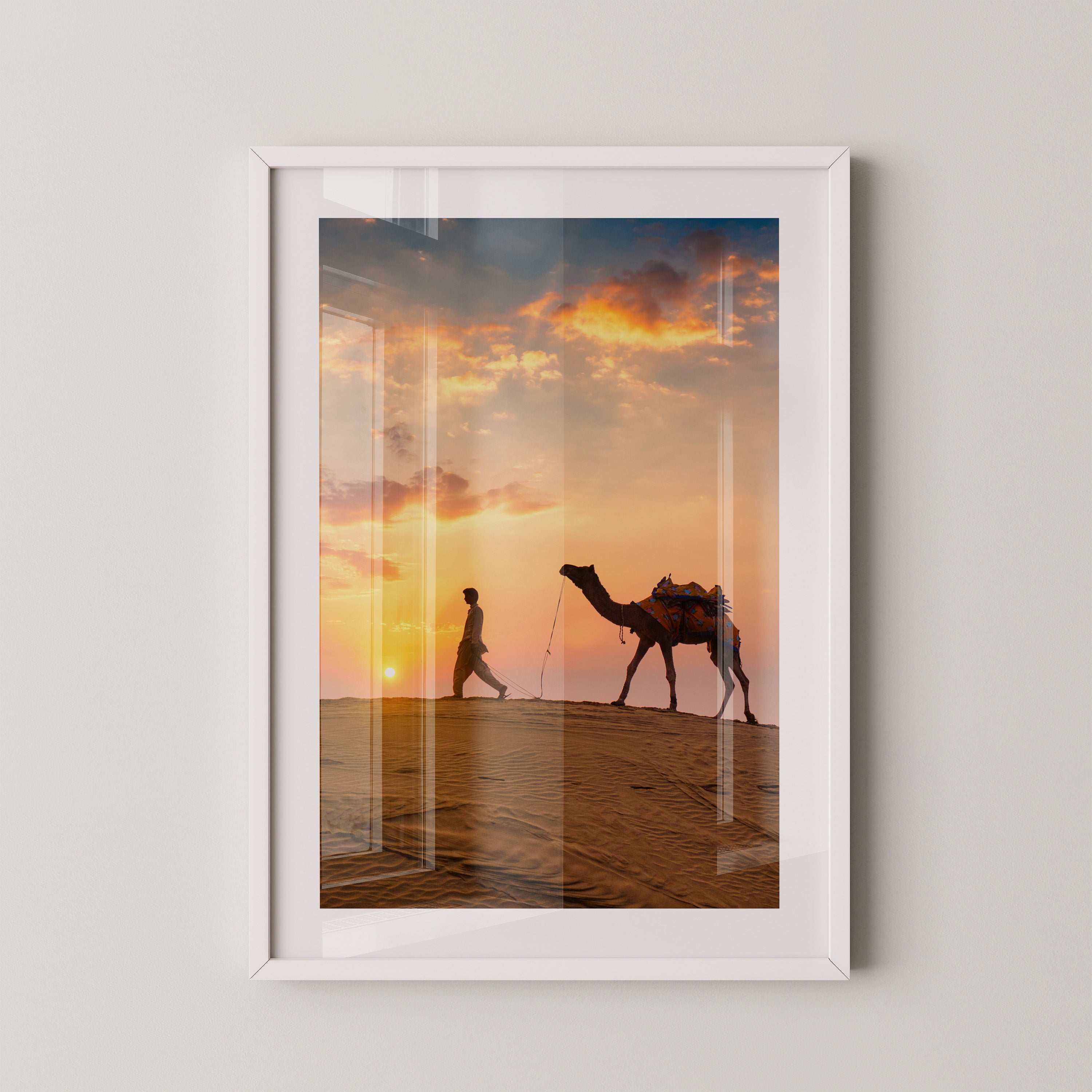 Wüstenkarawane Sonnenuntergang