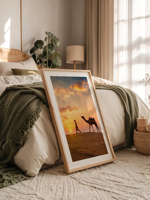 Wüstenkarawane Sonnenuntergang