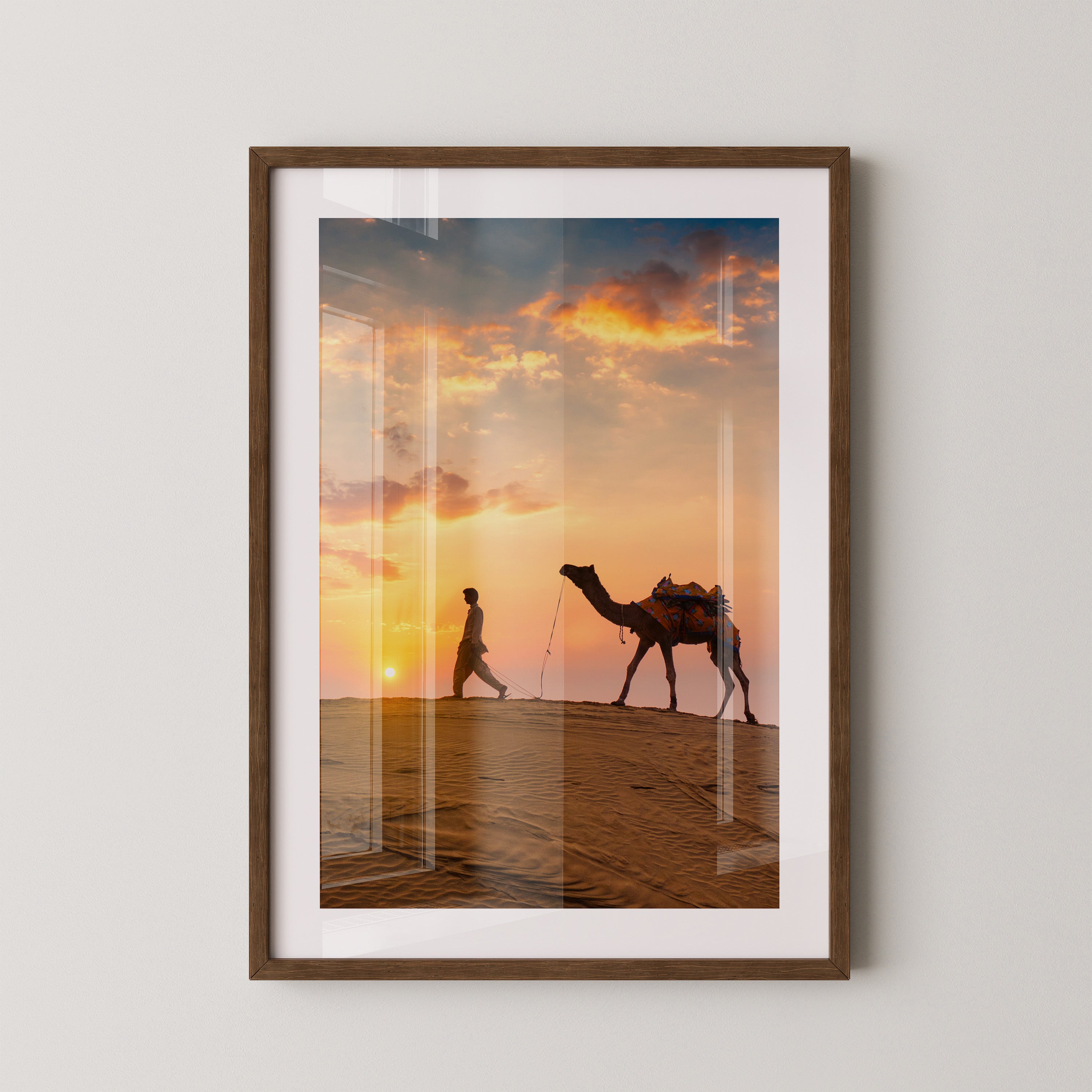 Wüstenkarawane Sonnenuntergang