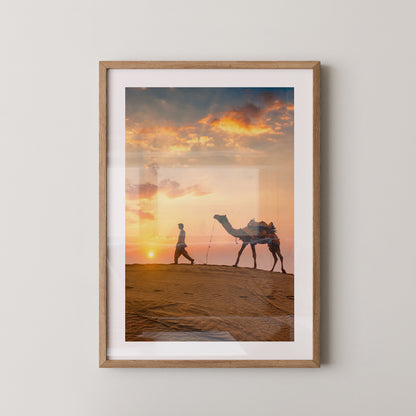 Wüstenkarawane Sonnenuntergang