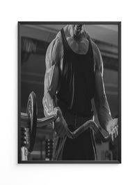 Bodybuilder Hantel Schwarzweiß