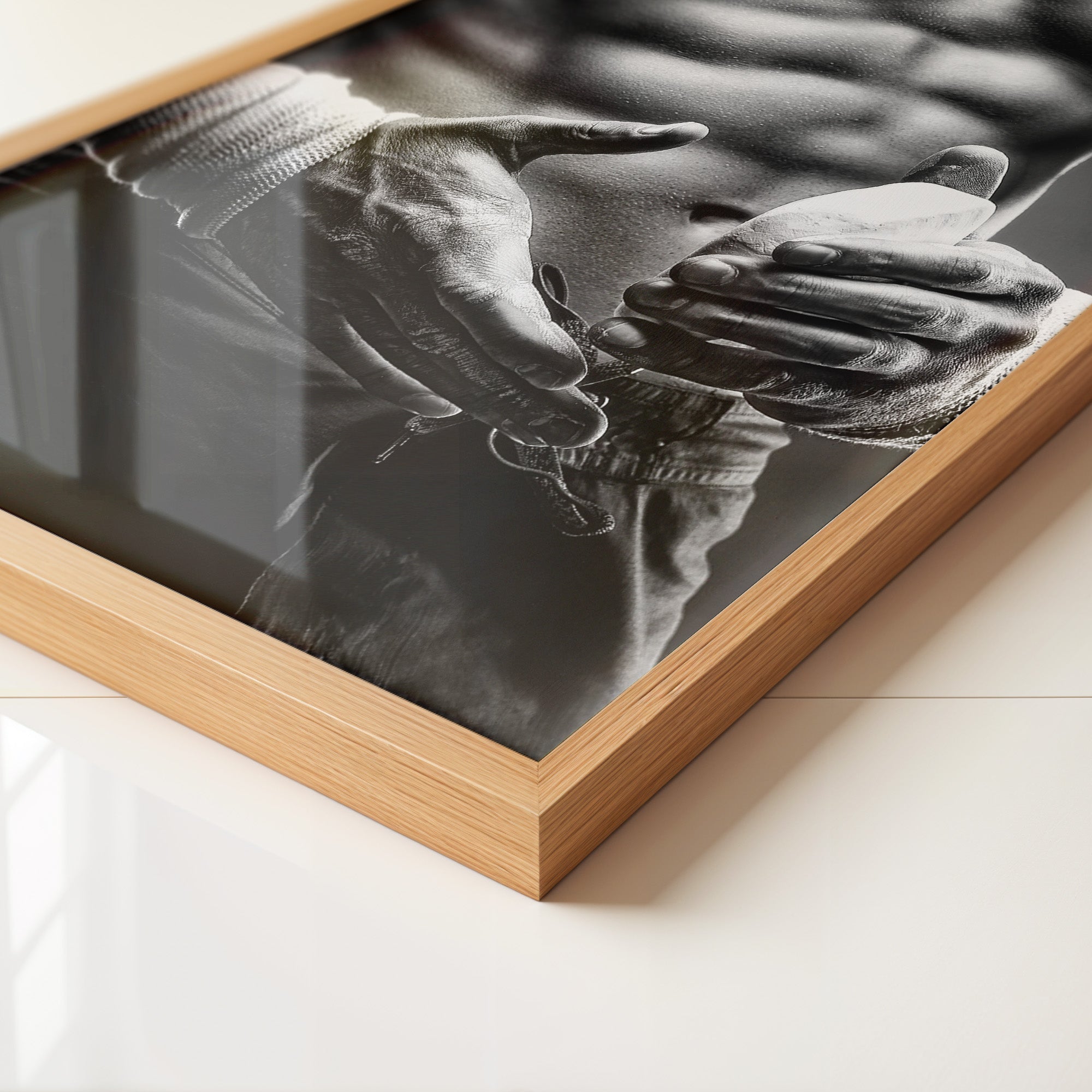 Boxer Hände Nahaufnahme S/W