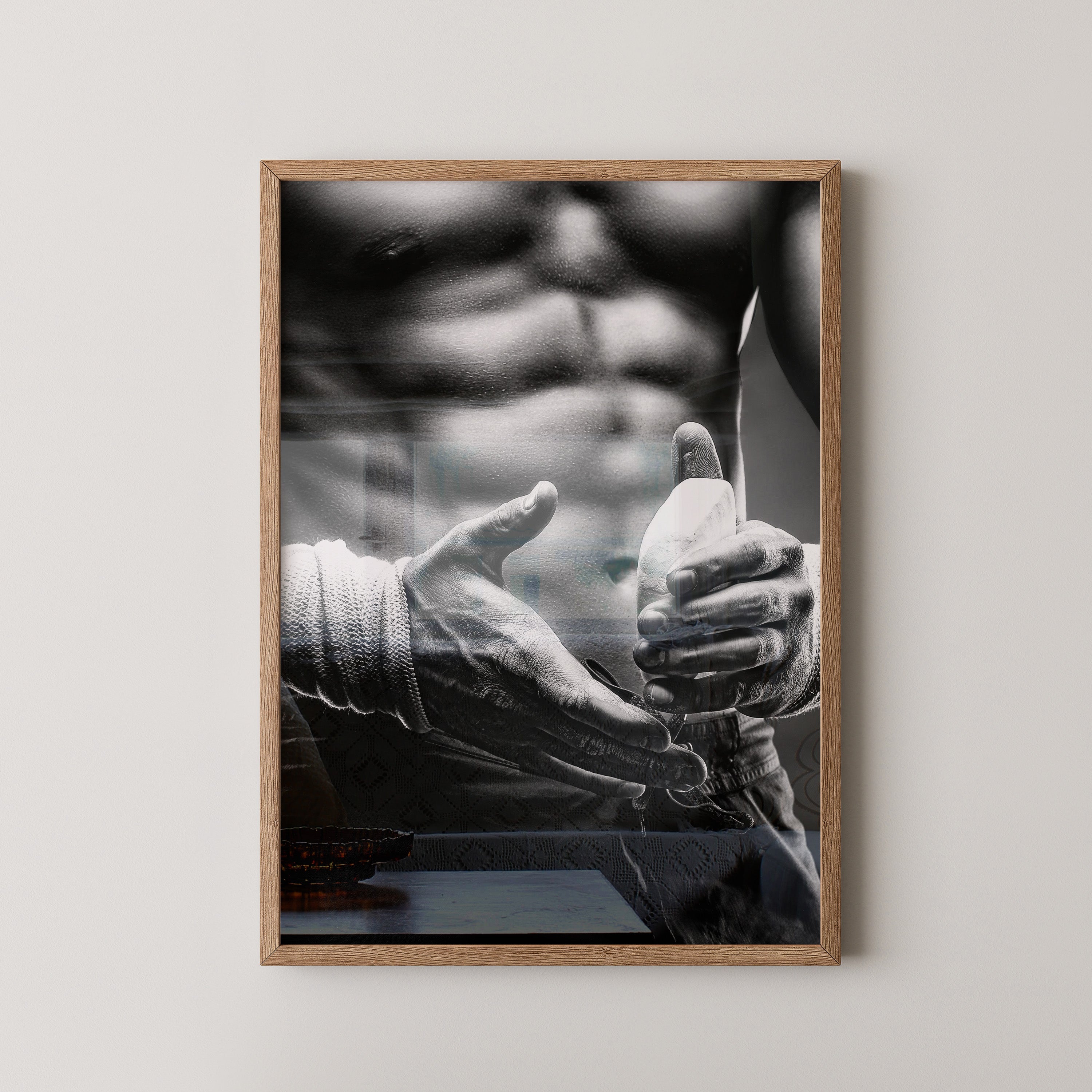 Boxer Hände Nahaufnahme S/W